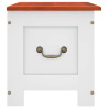 Baúl de almacenaje con tapa madera de acacia marrón y blanco 5