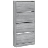 Mueble zapatero 4 cajones abatibles gris Sonoma 80x21x163.5 cm 2