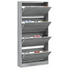 Mueble zapatero 4 cajones abatibles gris Sonoma 80x21x163.5 cm 4