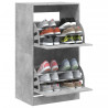 Mueble zapatero 2 cajones abatibles gris hormigón 60x42x108 cm 4