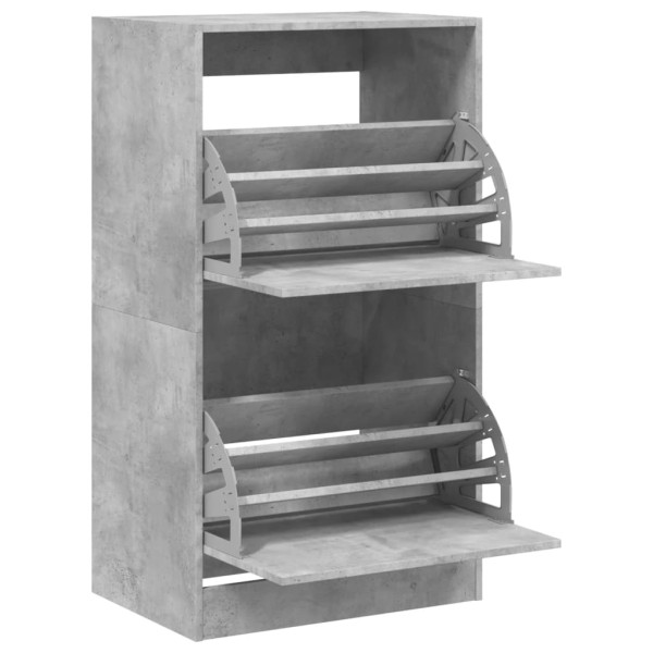Mueble zapatero 2 cajones abatibles gris hormigón 60x42x108 cm M 5