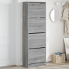 Mueble zapatero 4 cajones abatibles gris Sonoma 60x34x187.5 cm 1
