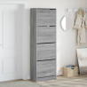 Mueble zapatero 4 cajones abatibles gris Sonoma 60x34x187.5 cm 3