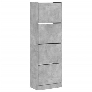 Mueble zapatero 4 cajones abatibles gris hormigón 60x34x187.5cm H