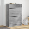 Mueble zapatero 2 cajones abatibles gris Sonoma 80x34x116 cm 1