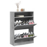 Mueble zapatero 2 cajones abatibles gris Sonoma 80x34x116 cm 4