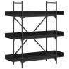 Librería de 3 estantes madera ingeniería negro 100x33x108.5 cm 2