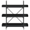 Estante c/ 3 prateleiras 100x33x108.5cm derivados madeira preto 4