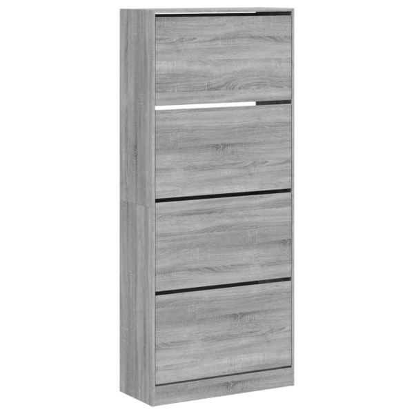 Mueble zapatero 4 cajones abatibles gris Sonoma 80x34x187.5 cm M 2