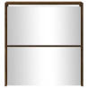 Mueble zapatero con espejo 2 niveles roble ahumado 63x17x67 cm 5
