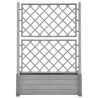 Vaso/floreira de jardim c/ treliça 100x43x142 cm PP cinza pedra 3