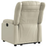 Sillón reclinable elevable cuero artificial color crema 4