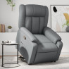 Sillón reclinable elevable cuero artificial gris 1