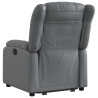 Sillón reclinable elevable cuero artificial gris 4