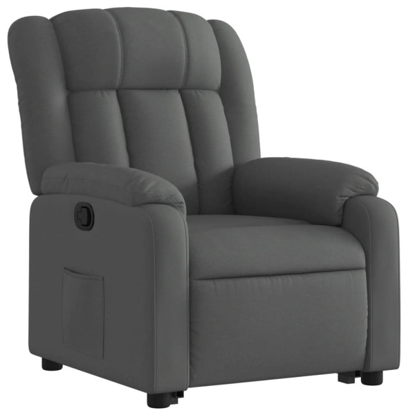 Sillón reclinable elevable de tela gris oscuro M 3