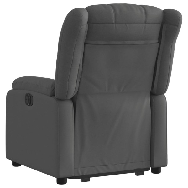 Sillón reclinable elevable de tela gris oscuro M 4
