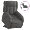 Sillón eléctrico reclinable elevable de tela gris oscuro 2
