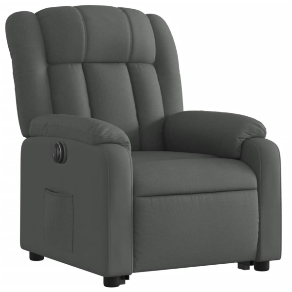 Sillón eléctrico reclinable elevable de tela gris oscuro M 3