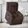 Sillón masaje eléctrico reclinable elevable tela marrón oscuro 1