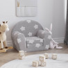 Sofá-cama infantil c/ estrelas pelúcia macia cinzento-claro 1