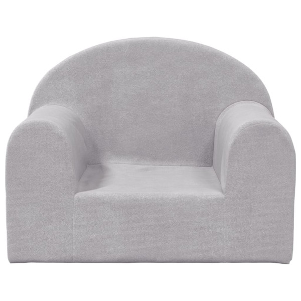 Sofá para niños felpa suave gris claro M 3