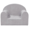 Sofá para niños felpa suave gris claro 3