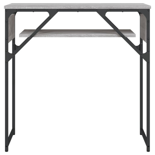 Mesa consola prateleira madeira engenharia Sonoma cinza 75x30x75 cm M 4