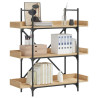 Librería 3 estantes madera ingeniería roble 100x33x108.5 cm 1