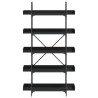Librería 5 estantes madera de ingeniería negro 100x33x180.5 cm 4
