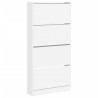 Mueble zapatero con 4 cajones abatibles blanco 80x21x163.5 cm 2