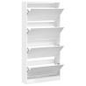 Sapateira com 4 gavetas articuladas 80x21x163.5 cm branco 5