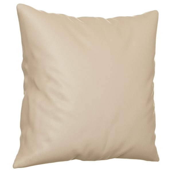 2 pcs conjunto sofás c/ almofadas tecido microfibra cor creme M 5