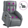 Sillón de masaje elevable eléctrico cuero sintético gris 1