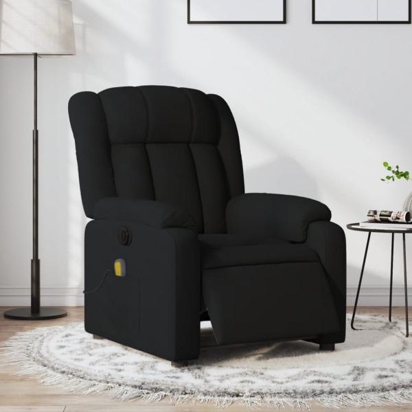 Sillón reclinable de masaje eléctrico tela negro D