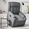 Sillón reclinable elevable eléctrico de cuero sintético gris 1