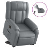 Sillón reclinable elevable eléctrico de cuero sintético gris 2