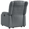 Sillón reclinable elevable eléctrico de cuero sintético gris 4