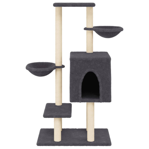 Árvore p/ gatos c/ postes arranhadores sisal 117cm cinza-escuro M 4