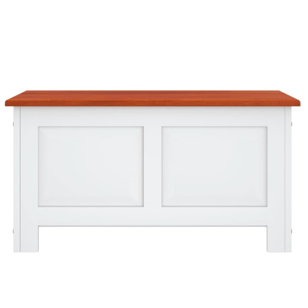Baúl de almacenaje con tapa madera de acacia marrón y blanco M 4