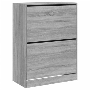 Mueble zapatero 2 cajones abatibles gris Sonoma 80x42x108 cm H