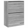 Mueble zapatero 2 cajones abatibles gris Sonoma 80x42x108 cm 2