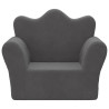 Sofá para niños felpa suave gris antracita 3