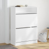 Mueble zapatero con 2 cajones abatibles blanco 80x34x116 cm 1