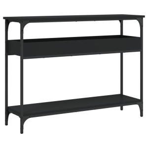 Mesa consola c/ prateleira 100x29x75 cm derivados madeira preto H