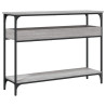 Mesa consola estante madera ingeniería Sonoma gris 100x29x75 cm 2