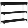 Mesa consola c/ prateleiras 100x30x80 cm preto 2