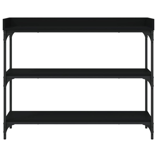 Mesa consola c/ prateleiras 100x30x80 cm preto M 4