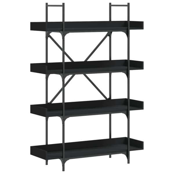 Librería de 4 estantes madera ingeniería negro 100x33x145.5 cm M 2