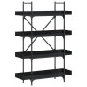 Librería de 4 estantes madera ingeniería negro 100x33x145.5 cm 2
