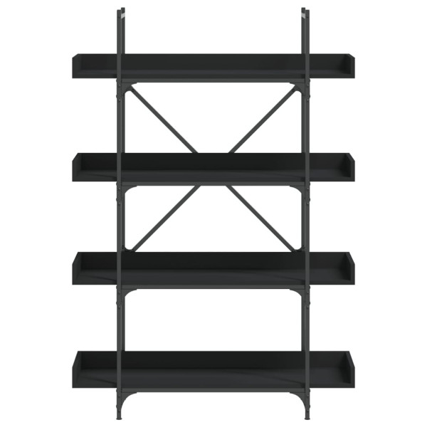 Librería de 4 estantes madera ingeniería negro 100x33x145.5 cm M 4